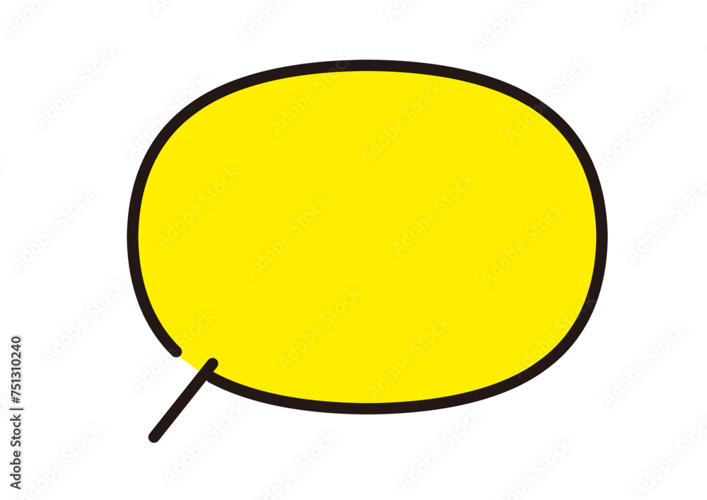 ポップでシンプルな吹き出し4黄色_6