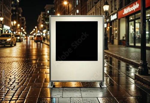 Billboard mockups Urban advertising City marketing design Vertical poster display Sidewalk promotion concept ai generated © slumart