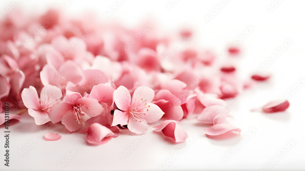 Fototapeta premium Japanese soft pink Sakura flower petal isolated in white background
