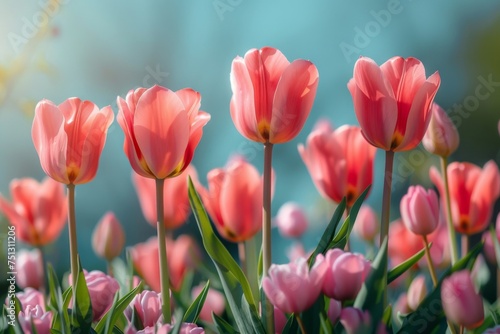 a minimalist slide background for showcasing spring   tulip