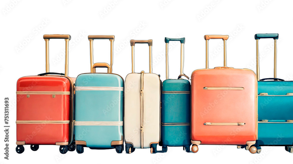 Isolated plastic luggage on a plain white backdrop. Represents a travel concept with ample copy space. A premium PNG for mockups and layout design.
Isolated plastic luggage on a plain white backdrop. Represents a travel concept with ample copy space. A premium PNG for mockups and layout design.