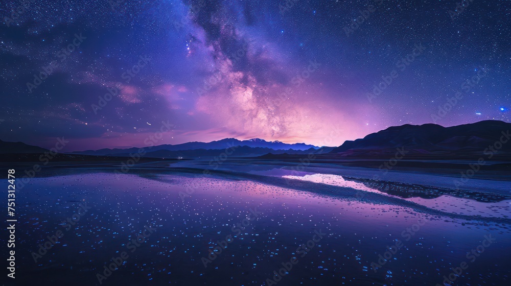 Fototapeta premium Breathtaking pictures of the night sky featuring the Milky Way, a stunning natural phenomenon.