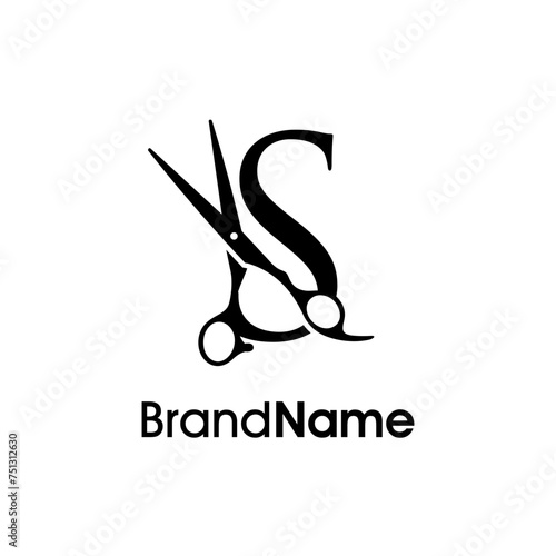 Luxury Initial S Scissors Logo