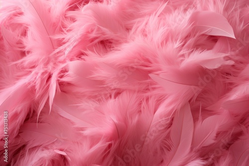 Fluffy pink feathers. Fashion light. Generate Ai