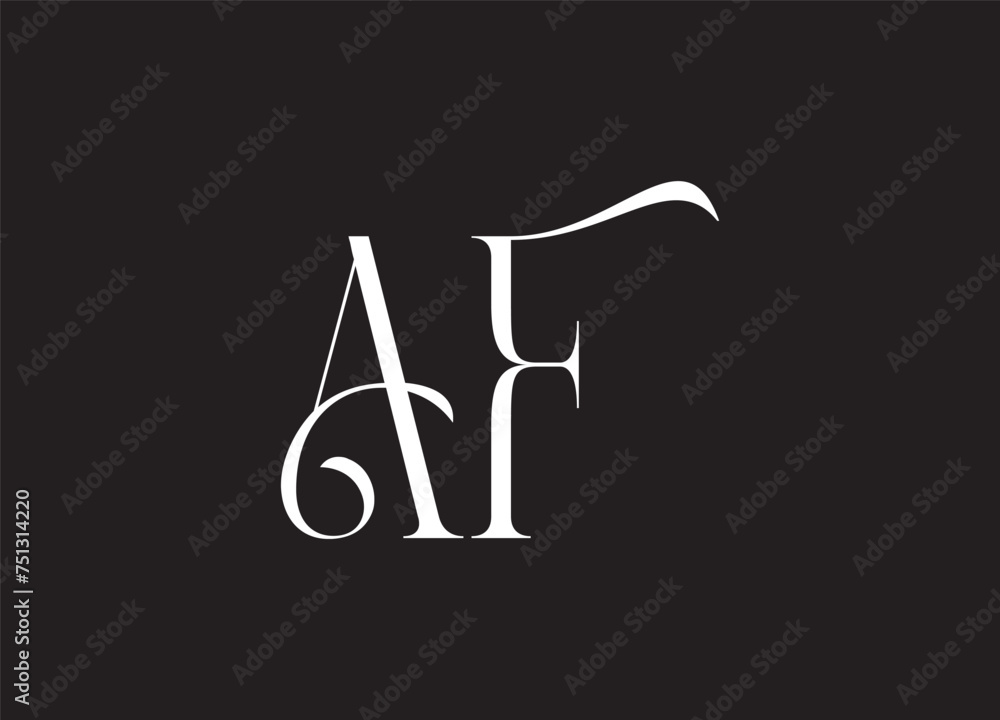 Alphabet letters Initials Monogram logo AF, 