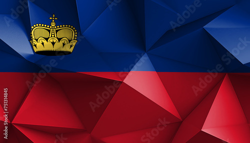 Principality of Liechtenstein Abstract Prism on Background