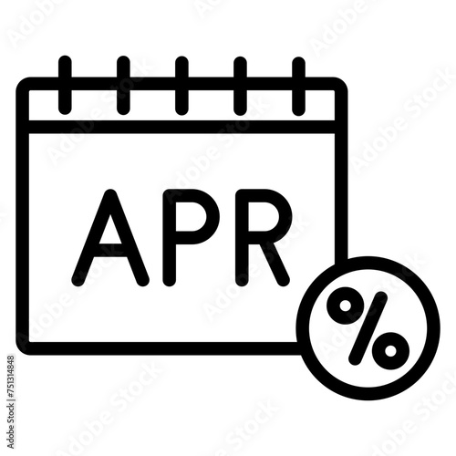 Annual Percentage Rate icon vector image. Can be used for Automotive Dealership.