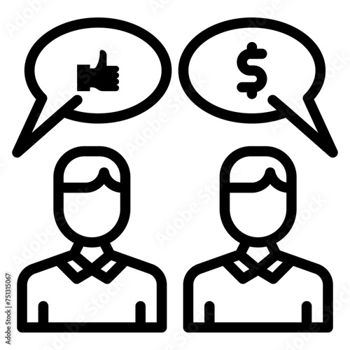 Haggling icon vector image. Can be used for Automotive Dealership.