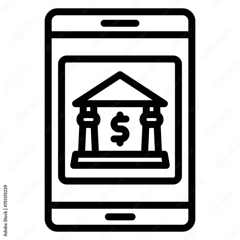 Banking App icon vector image. Can be used for Banking. Banking App icon vector image. Can be used for Banking.