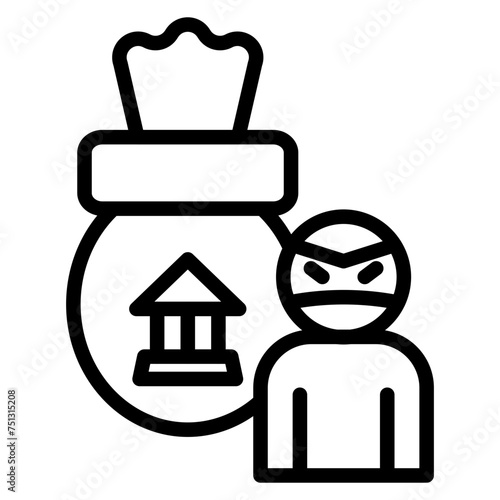 Bank Robbery icon vector image. Can be used for Banking.