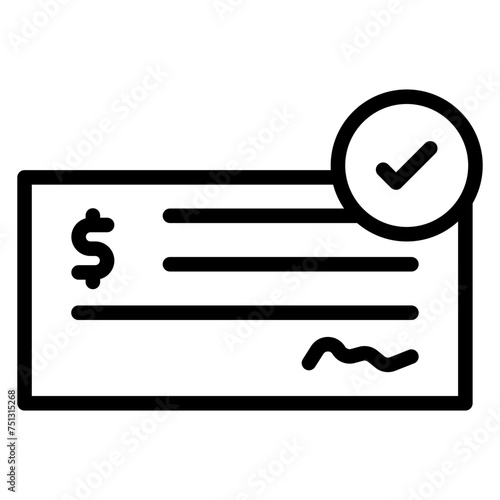 Cheque Deposit icon vector image. Can be used for Banking.