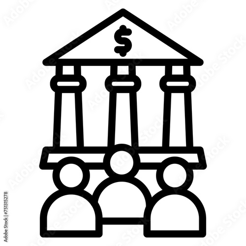 Credit Union icon vector image. Can be used for Banking.