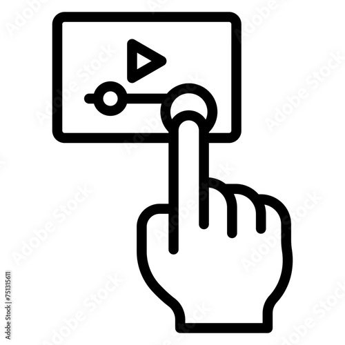 Interactive Video icon vector image. Can be used for Augmented Reality.