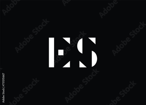 ES logo design vector template