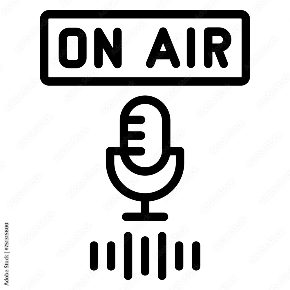 On Air icon vector image. Can be used for Live Streaming. On Air icon vector image. Can be used for Live Streaming.