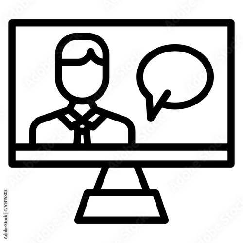 Live Interview icon vector image. Can be used for Live Streaming.