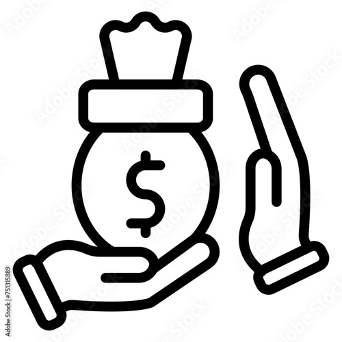 Bribery icon vector image. Can be used for Politics.