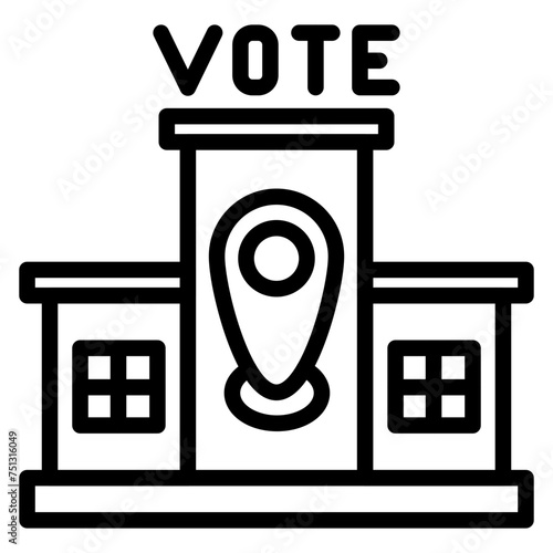 Polling Place icon vector image. Can be used for Politics.