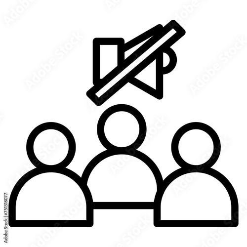 Silent Majority icon vector image. Can be used for Politics.