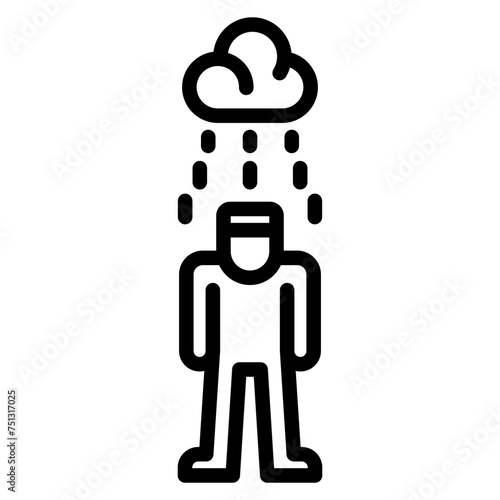 Depression icon vector image. Can be used for CBD Oil.