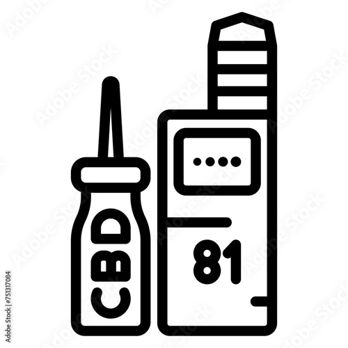 Cbd Vaping icon vector image. Can be used for CBD Oil.