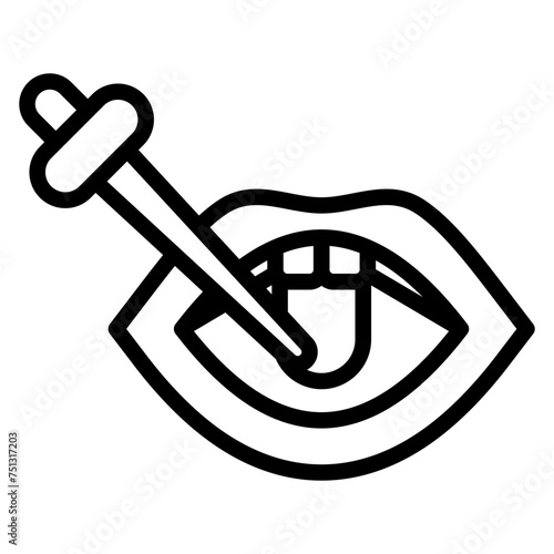 Sublingual icon vector image. Can be used for CBD Oil.