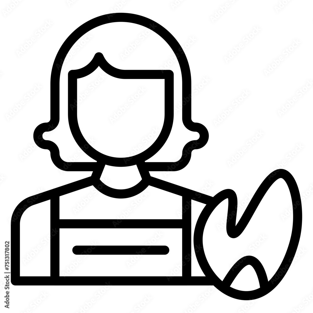 Firefighter Female icon vector image. Can be used for Emergency Service. Firefighter Female icon vector image. Can be used for Emergency Service.