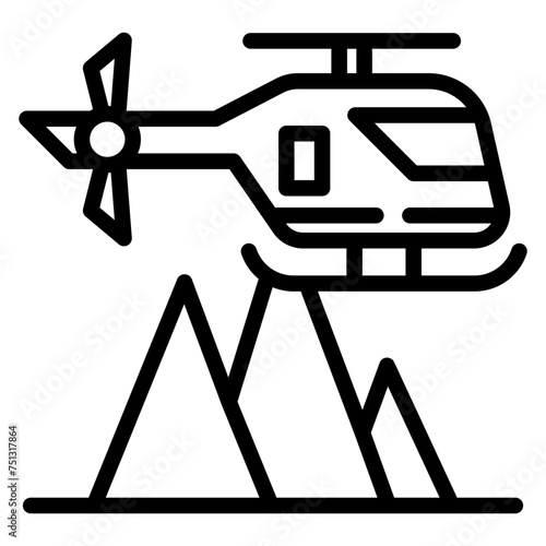 Mountain Rescue icon vector image. Can be used for Emergency Service.