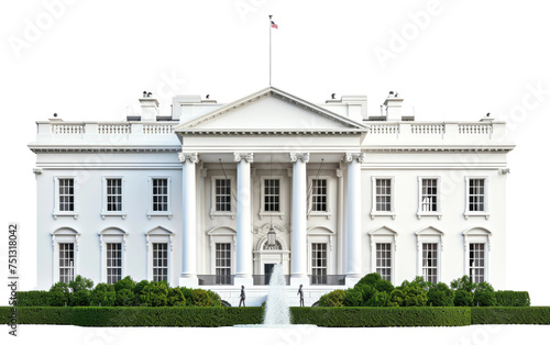 Residence of Power: White House isolated on transparent Background