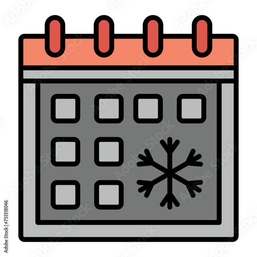   Winter line filled icon