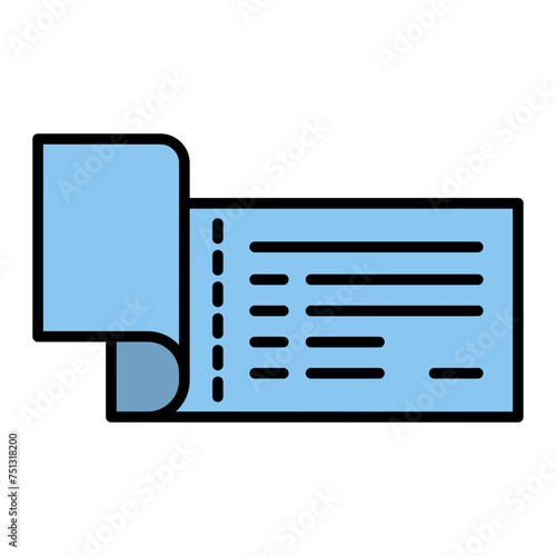   Cheque line filled icon