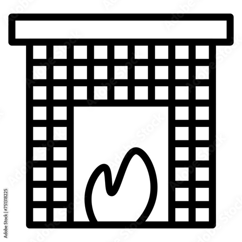 Fireplace icon vector image. Can be used for Lighting.