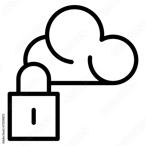 Secure Cloud Service icon vector image. Can be used for Privacy.