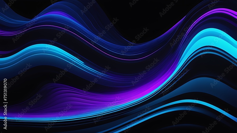 Abstract digital art of vivid blue and purple swirling lines on a dark background, conveying motion and energy. Abstract digital art of vivid blue and purple swirling lines on a dark background, conveying motion and energy.