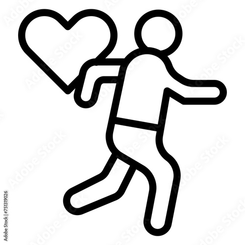 Charity Run icon vector image. Can be used for Charity.