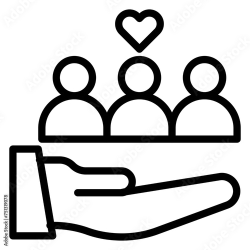 Community Support icon vector image. Can be used for Charity.