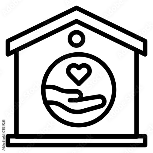 Shelter icon vector image. Can be used for Charity.
