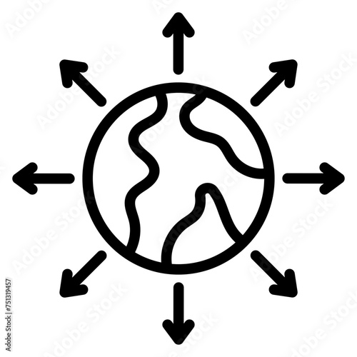 Global Expansion icon vector image. Can be used for Survey.