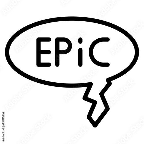 Epic icon vector image. Can be used for Movie Genres.