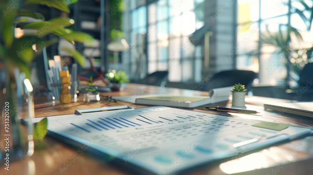 Financial report information of business operations balance sheet and income statement according to the FinTech concept in the office Financial report information of business operations balance sheet and income statement according to the FinTech concept in the office