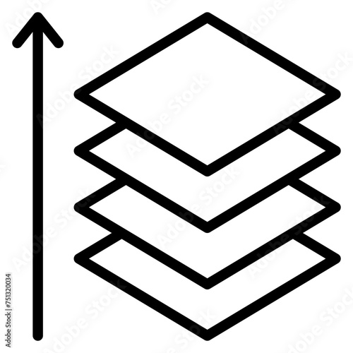 Layer Height icon vector image. Can be used for Additive Maufacturing.