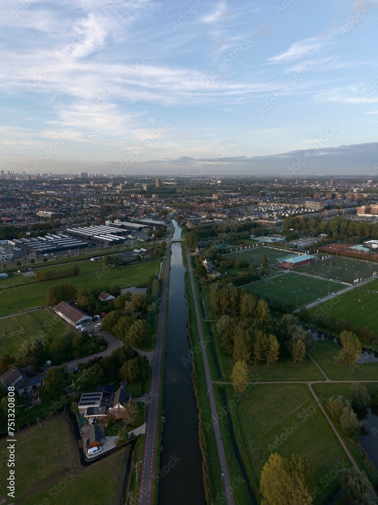 Aerial view Dutch aquaduct