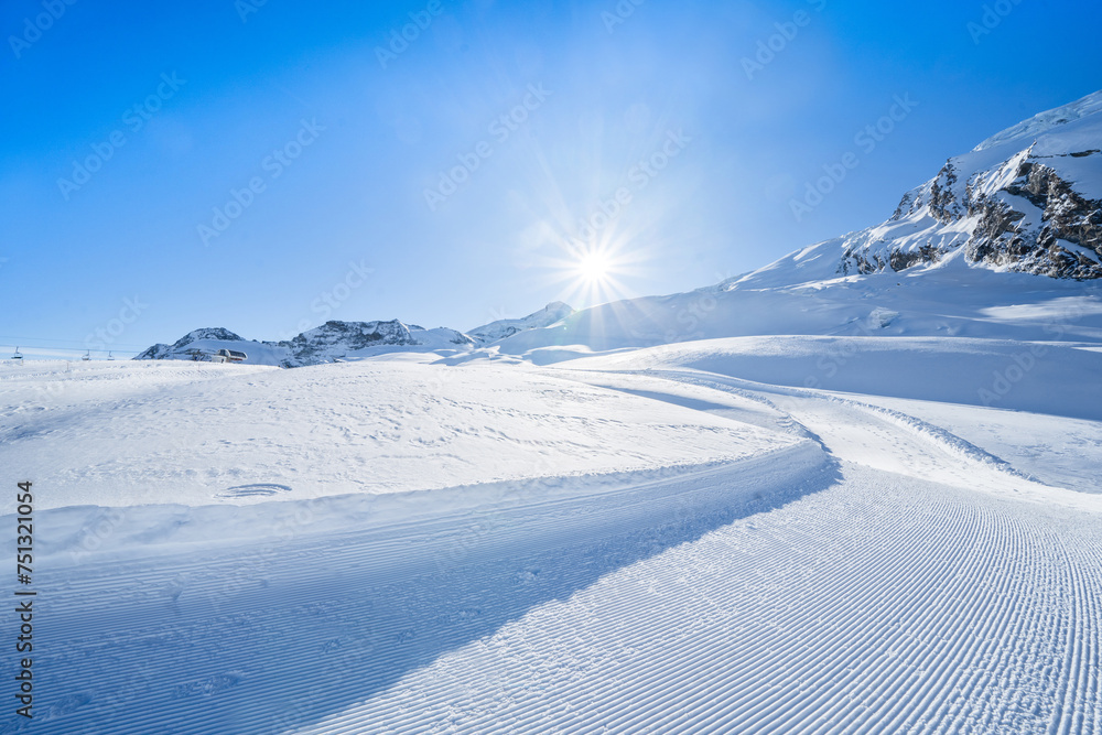 Winter snow covered mountain, Saas-Fee, Switzerland Winter snow covered mountain, Saas-Fee, Switzerland
