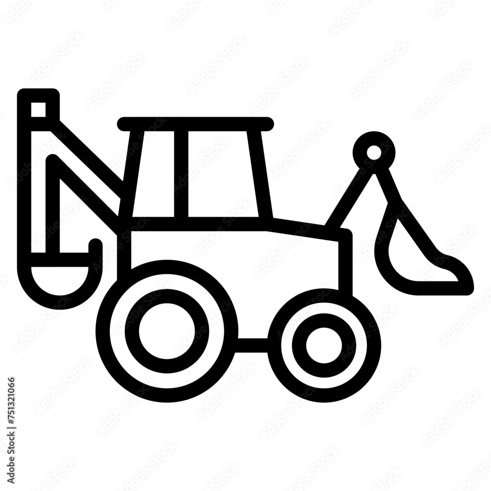 Backhoe Loader icon vector image. Can be used for Construction Vehicles. Backhoe Loader icon vector image. Can be used for Construction Vehicles.