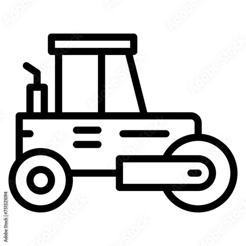 Compactor icon vector image. Can be used for Construction Vehicles.