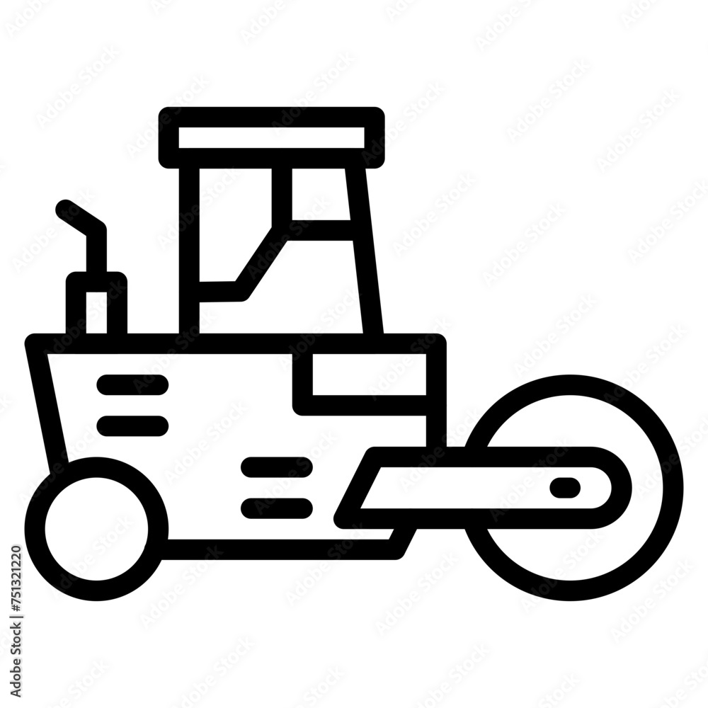 Roller icon vector image. Can be used for Construction Vehicles. Roller icon vector image. Can be used for Construction Vehicles.