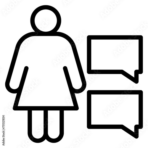 Slut Shaming icon vector image. Can be used for Bullying in Society.