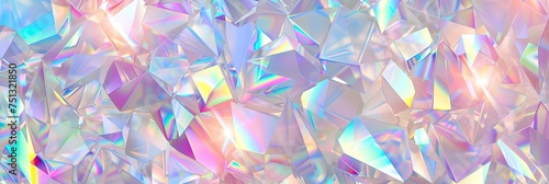 Obraz na płótnie holographic light crystal pattern texture, shimmering with iridescent rainbow colors w salonie