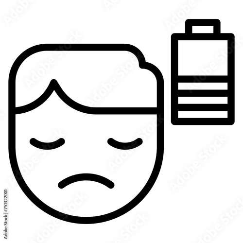 Fatigue icon vector image. Can be used for Allergy Symptoms.