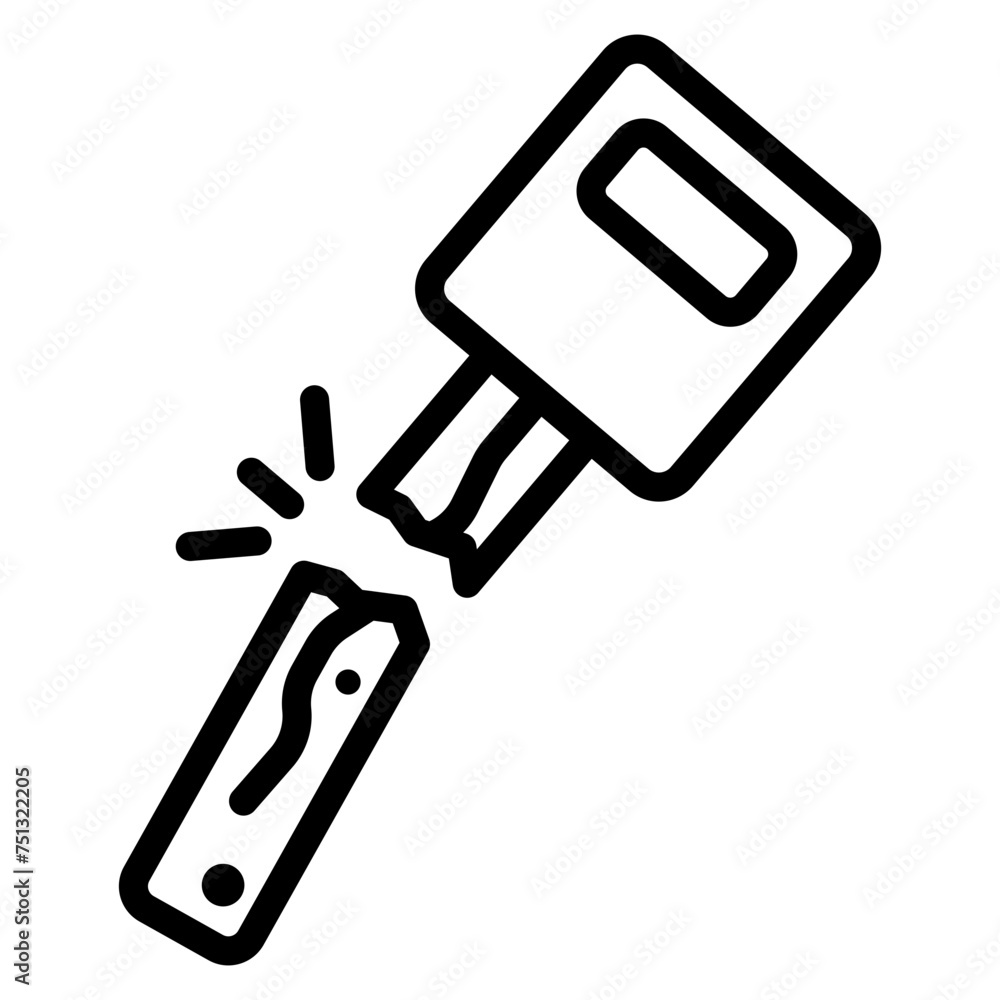 Broken key icon vector image. Can be used for Locksmith.